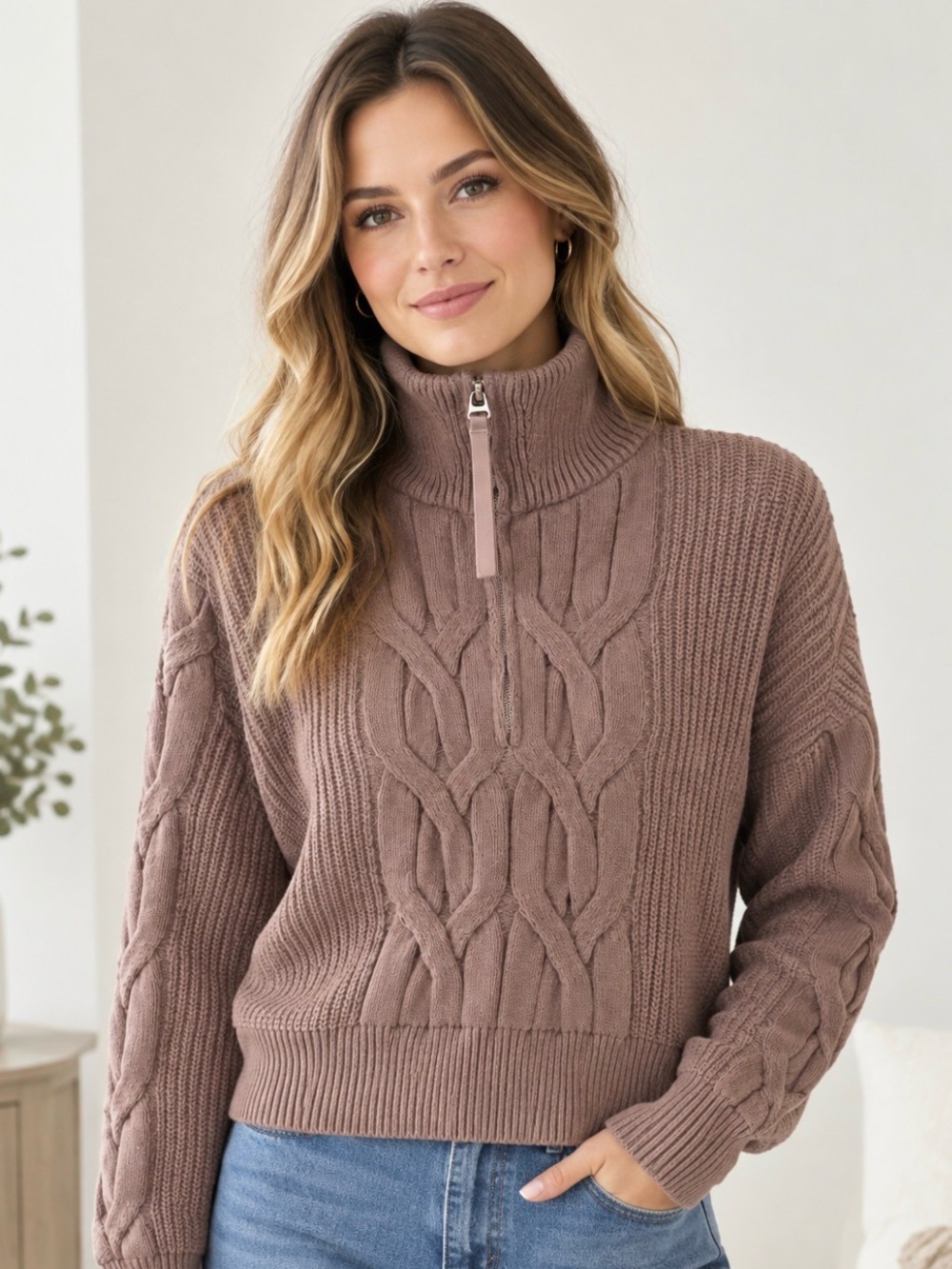 Lululemon quarter zip cropped sweater
